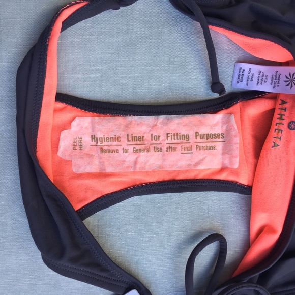 NWT Athleta dark grey solid string bikini bathing swim suit bottom - Picture 5 of 6